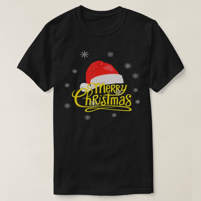 Frohe Weihnachten XMas Santa Claus Cap Hat Snowfla T-Shirt (Design vorne)