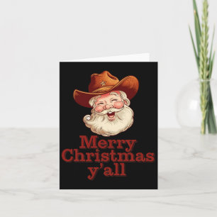 Frohe Weihnachten Y’all Cowboy Santa Western Land Karte