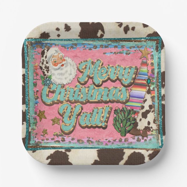 Frohe Weihnachten, Y’all Paper Tellers Pappteller (Vorderseite)