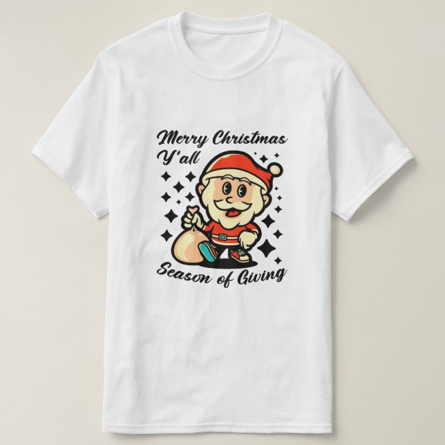 Frohe Weihnachten Y’all T-Shirt (Design vorne)