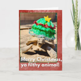 Frohe Weihnachten ya dreckiges Tier Sarcastic Schi Karte