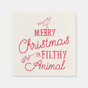 Frohe Weihnachten Ya Filthy Animal Paper Napkins Serviette