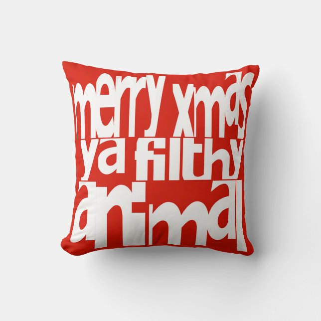 Frohe Weihnachten ya Filthy Animal Pillow Kissen (Vorderseite)
