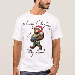 Frohe Weihnachten Ya Filthy Animal Santa Bear Zita T-Shirt