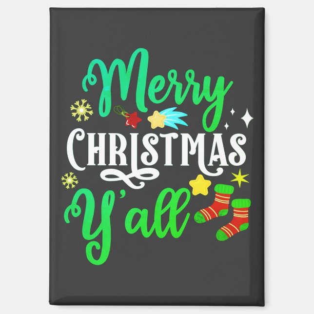 Frohe Weihnachten Y'all-85918 Magnet (Vorderseite)