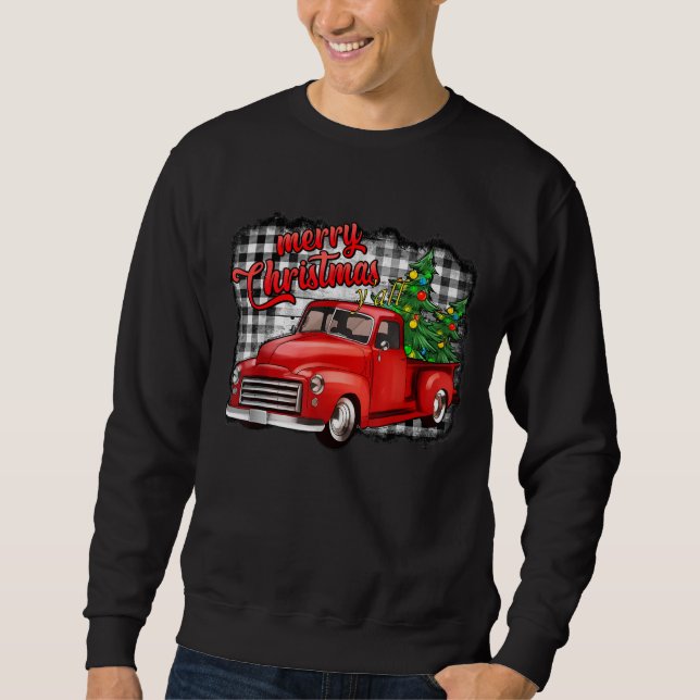 Frohe Weihnachten y'all Buffalo Karierten Xmas Tru Sweatshirt (Vorderseite)
