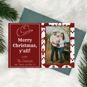 Frohe Weihnachten Y'all Cowboy Foto Holiday Card
