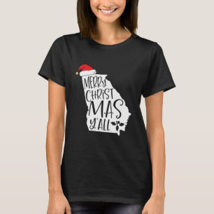 Frohe Weihnachten Yall Georgia Staat Map T-Shirt