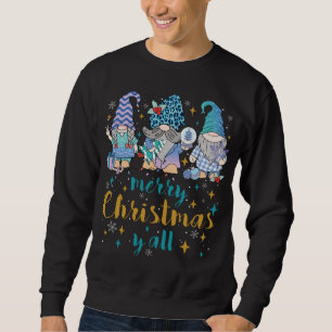 Frohe Weihnachten Y'all Gnomes Red Truck Xmas Gesc Sweatshirt