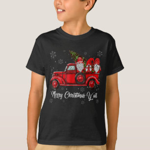 Frohe Weihnachten Y'all Gnomes Santa Retro Red Tru T-Shirt