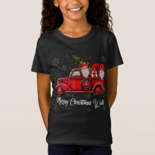 Frohe Weihnachten Y'all Gnomes Santa Retro Red Tru T-Shirt