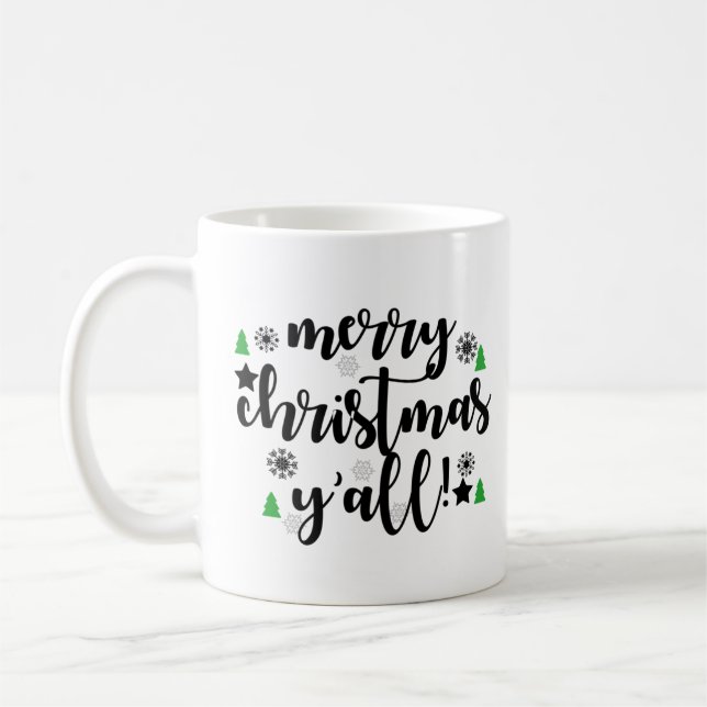 Frohe Weihnachten Y'all Kaffeetasse (Links)