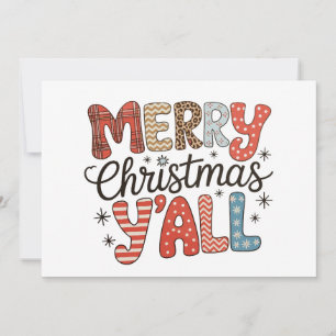 Frohe Weihnachten Y'all Leopard Büffel Karo Xmas Einladung