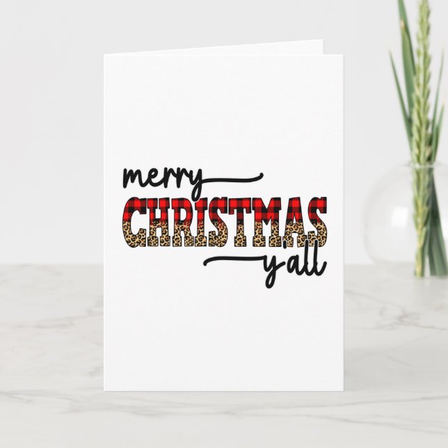 Frohe Weihnachten Yall Leopard Karte (Vorderseite)