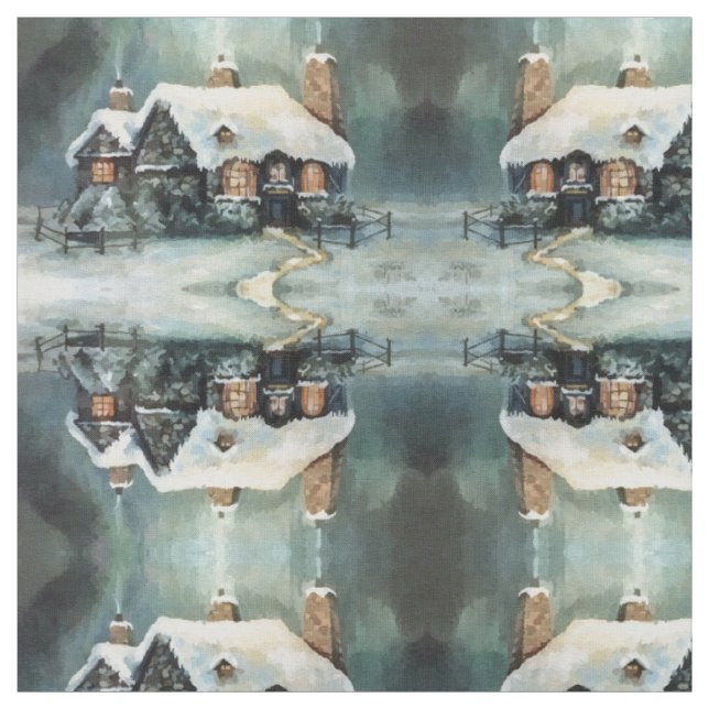 Frohe Weihnachten Y'All Marvelous Winter Night Stoff (Muster)