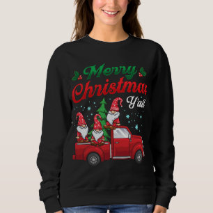 Frohe Weihnachten Y'all mit Gnomes Kariert geprüft Sweatshirt