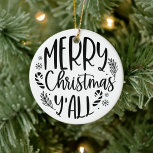 Frohe Weihnachten Y'all Modern Keramik Ornament
