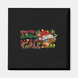 Frohe Weihnachten Y'all Niedliche Hochland-Kuh Wei Magnet