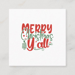 Frohe Weihnachten Y'all Quadratische Visitenkarte