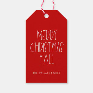 Frohe Weihnachten y'all Red Geschenkanhänger