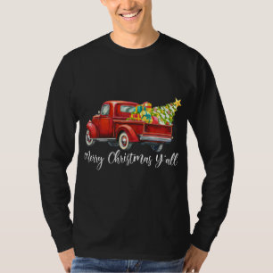 Frohe Weihnachten Y'all Retro Red Truck Weihnachte T-Shirt