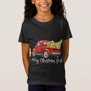 Frohe Weihnachten Y'all Retro Red Truck Weihnachte T-Shirt