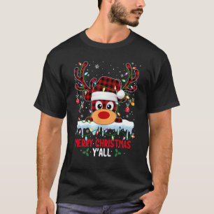 Frohe Weihnachten Y'all Rudolph Deer Buffalo Karie T-Shirt