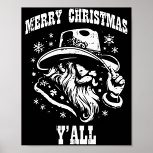 Frohe Weihnachten Yall Santa Cowboy Weihnachten La Poster