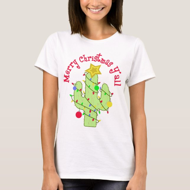 Frohe Weihnachten Y'all T-Shirt (Vorderseite)