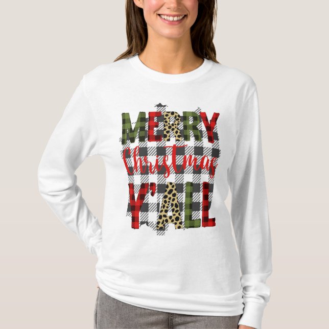 Frohe Weihnachten Y'all T - Shirt (Vorderseite)