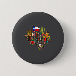 Frohe Weihnachten Y'all Texas Karte Santa Hut Männ Button