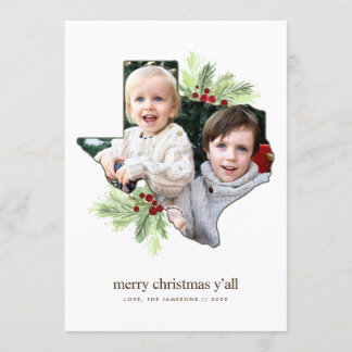 Frohe Weihnachten Y'all Texas Staat Weihnachtskart Einladung