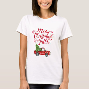 Frohe Weihnachten Y'all Vintag Truck Christmas RW T-Shirt