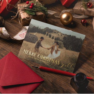 Frohe Weihnachten Y'All Weihnachts-Foto Folien Feiertagskarte