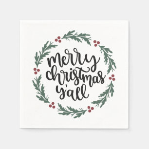 Frohe Weihnachten Y'all Weihnachtsbuch Napkin Serviette