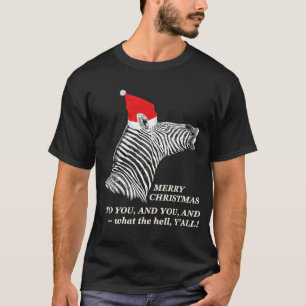 Frohe Weihnachten Y'all Zebra T-Shirt