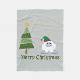 Frohe Weihnachten Yeti Fleecedecke