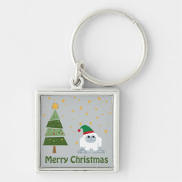 Frohe Weihnachten Yeti Schlüsselanhänger
