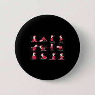Frohe Weihnachten Yoga Santa Practice Yoga Xmas Me Button