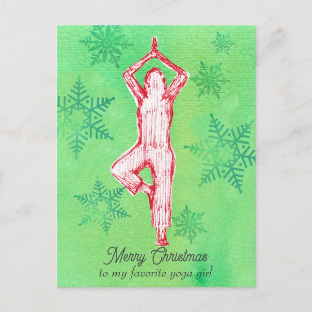 Frohe Weihnachten Yoga Tree Pose Personalisiert (Vorderseite)