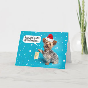 Frohe Weihnachten Yorkie Hund in der Weihnachtsman