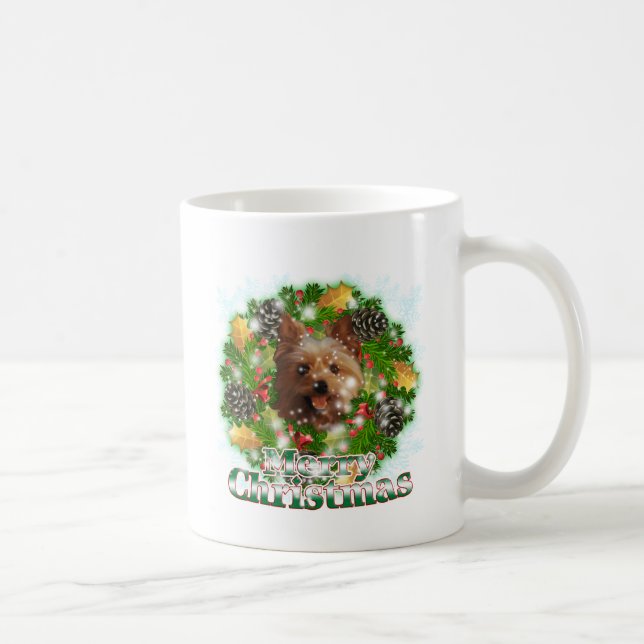 Frohe Weihnachten Yorkie Tasse (Rechts)