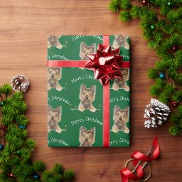Frohe Weihnachten Yorkshire Terrier auf Tinsel Geschenkpapier