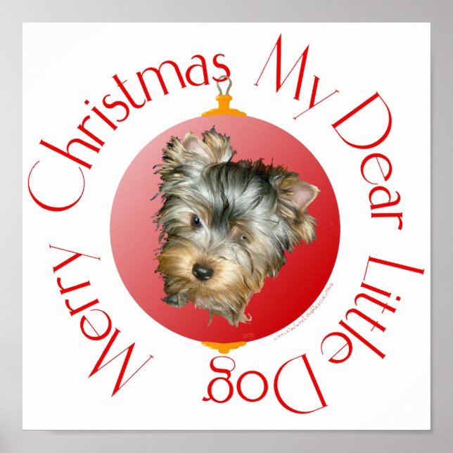 Frohe Weihnachten Yorkshire Terrier Poster (Vorne)
