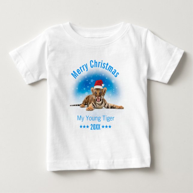 Frohe Weihnachten | Young Tiger Gift Baby T-shirt (Vorderseite)