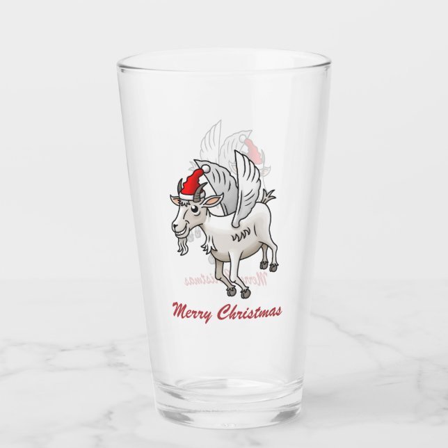 Frohe Weihnachten Ziege Glas (Vorderseite)