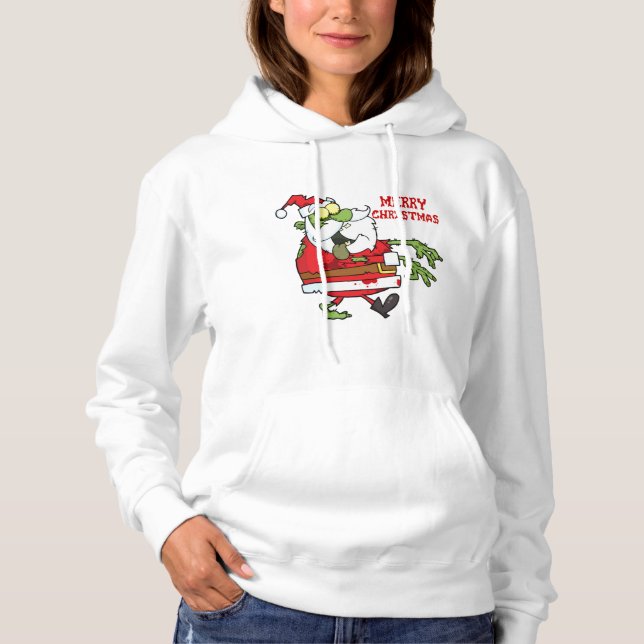Frohe Weihnachten Zombie Santa Hoodie (Vorderseite)