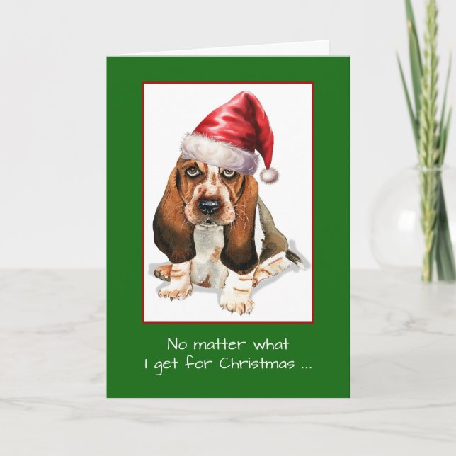 Frohe Weihnachten zu lieben eins mit Basset Hound  Karte (Vorderseite)