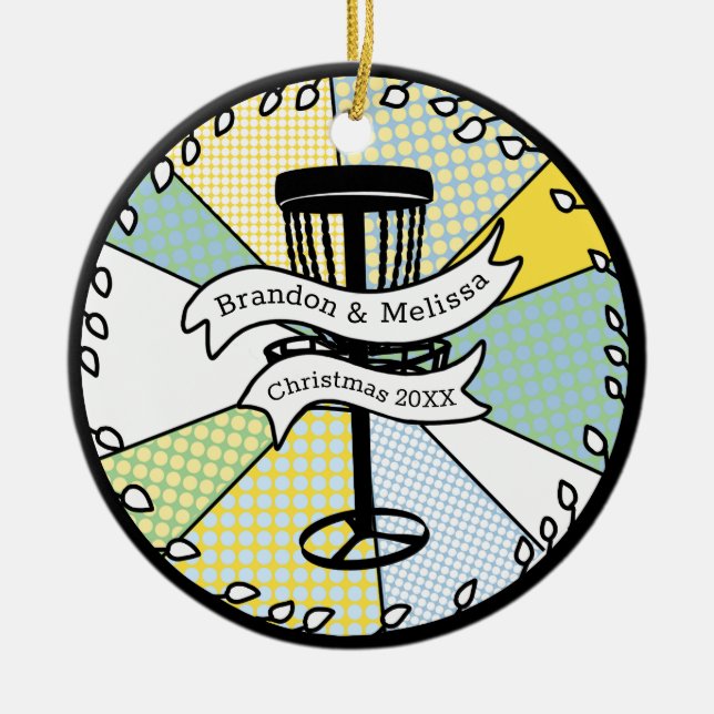 Frohe Weihnachten zu meinem Lieblings-Disk Golfer Keramik Ornament (Vorne)