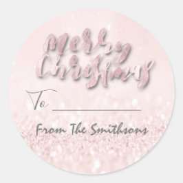 Frohe Weihnachten zu... von Familienname Feiertage Runder Aufkleber